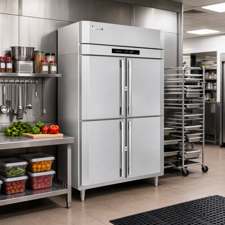 Product image #2 for UltraSpec FS-2D-S1-PT-HD-HC Pass-Thru Two-Section Solid Half-Door Freezer