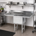 Thumbnail image #2 for Advance Tabco 1-Compartment Fabricated Sink with Left and Right Drainboards, 16-Gauge 304 Stainless Steel, 66-Inch Long