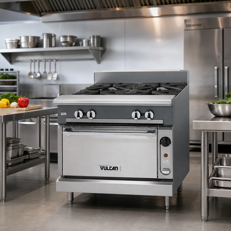 Product image #2 for Vulcan V Series Heavy Duty 36-Inch Gas Range with (2) 18-Inch French Tops and Standard Oven