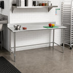 Thumbnail image #2 for Eagle Group BlendPort® BPT-2448STB-BS 48 x 24 Inch 430 Stainless Steel Work Table with 4-1/2 Inch Backsplash and Rolled Front Edge