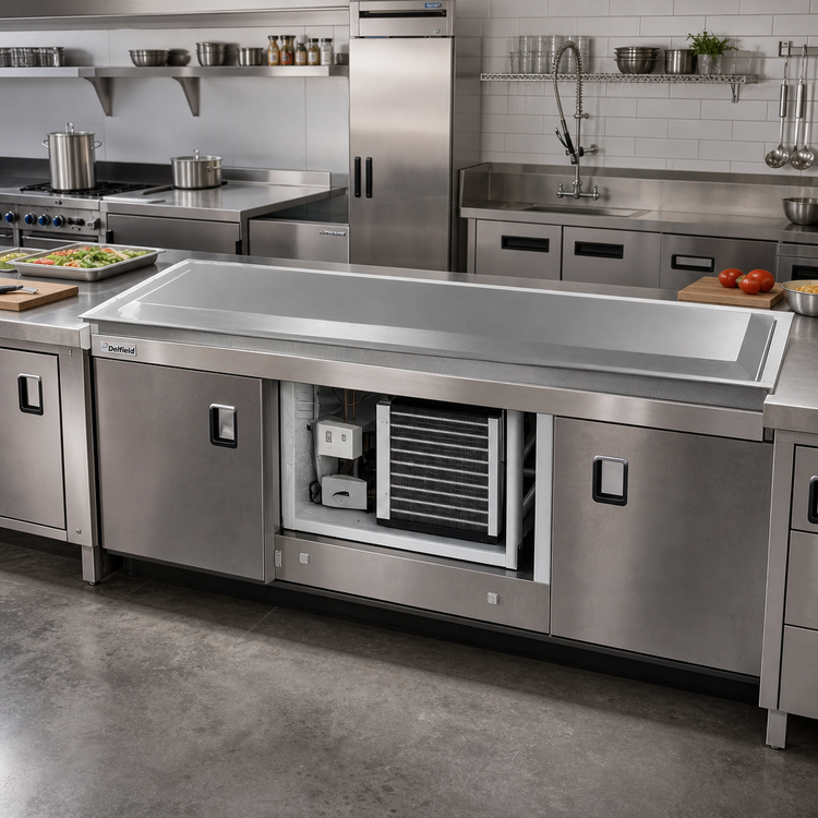 Product image #2 for Delfield 73-Inch Drop-In Self-Contained Frost Top with Stainless Steel Top and R290 Refrigeration