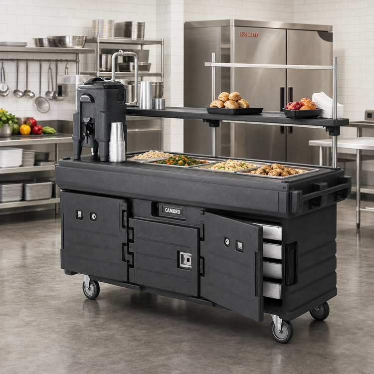Product image #2 for Cambro CamKiosk® 4-Pan-Well Mobile Food Cart