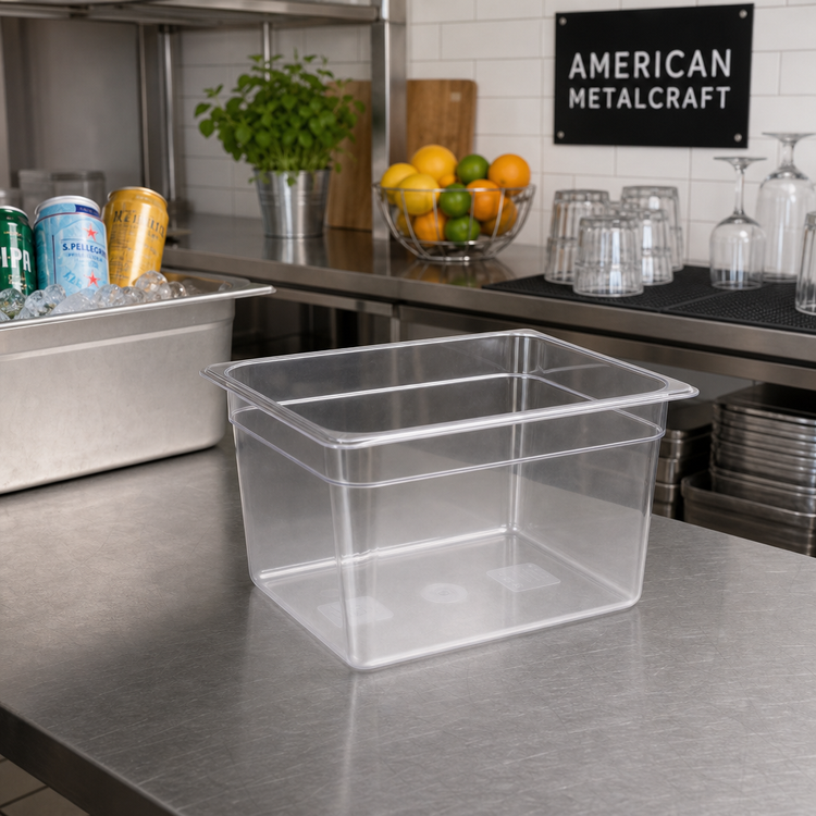 Product image #2 for American Metalcraft Half-Size Clear Polycarbonate Beverage Tub Insert