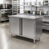 Thumbnail image #2 for Eagle Spec-Master Enclosed Base Work Table with Hinged Doors, 72 x 24 Inches, 14-Gauge 304 Stainless Steel Top