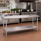 Thumbnail image #2 for Duke Manufacturing 314S-3084 Stainless Steel Work Table with Undershelf, 84 x 30 x 36 Inches