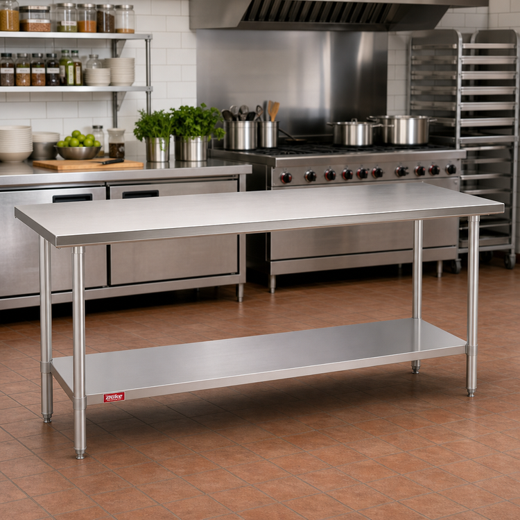 Product image #2 for Duke Stainless Steel Work Table with Undershelf, 84 x 30 x 36 Inches