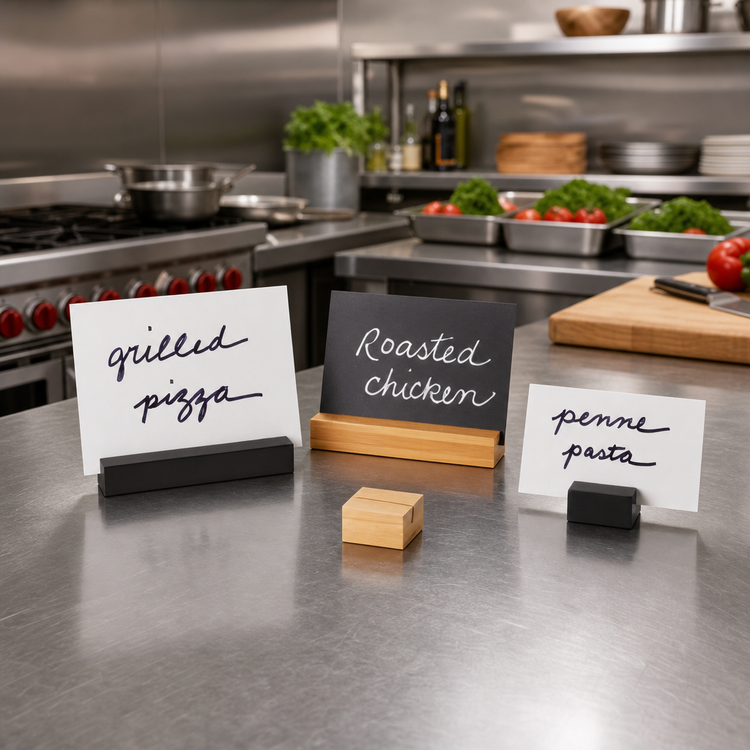 Product image #2 for American Metalcraft 4-Inch Bamboo Black Tabletop Menu Card Holder