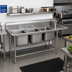 Thumbnail image #2 for 3-Compartment Commercial Sink with Right-Hand Drainboard, 14-Gauge 304 Stainless Steel, 88-3/8 Inch Overall Length