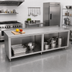 Thumbnail image #2 for John Boos 108-Inch x 24-Inch Open Front Modular Base Work Table with 1-1/2-Inch Rear Up-Turn