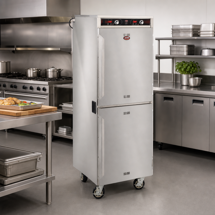 Product image #2 for FWE Handy Line Mobile Heated Holding Cabinet, Double Compartment Split Cavity, 220-240V