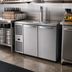 Thumbnail image #2 for True 48-Inch Two-Section Refrigerated Draft Beer Cooler with Stainless Steel Countertop and 1 Faucet Column
