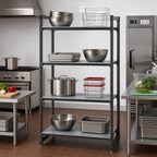 Thumbnail image #2 for Cambro Camshelving® Basics Plus CBU213664S4580 4-Tier Solid Stationary Polymer Shelving Starter Unit, 21 x 36 x 64 Inches, Brushed Graphite