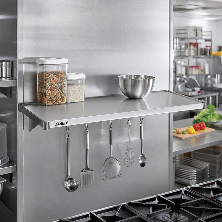 Product image #2 for Eagle Group 48" x 24" Solid Stainless Steel Commercial Shelf with Marine Edge