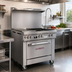 Thumbnail image #2 for Southbend Ultimate 36-Inch Gas Restaurant Range with 2 Non-Clog Burners, 24-Inch Thermostatic Griddle, Cabinet Base, and Backriser Shelf
