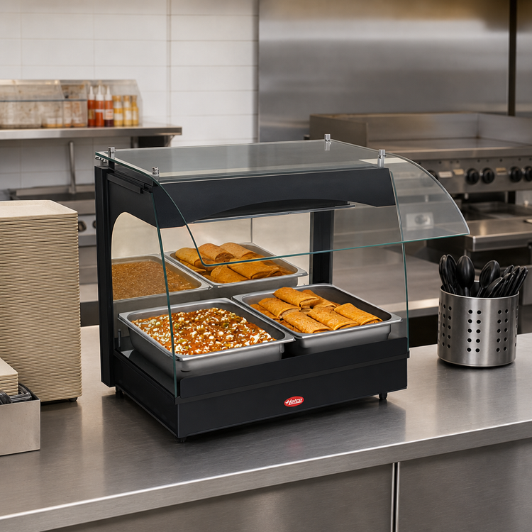 Product image #2 for Hatco Glo-Ray Curved Glass Self-Service Merchandising Warmer, 22-1/8 Inch Wide, Single-Deck Countertop