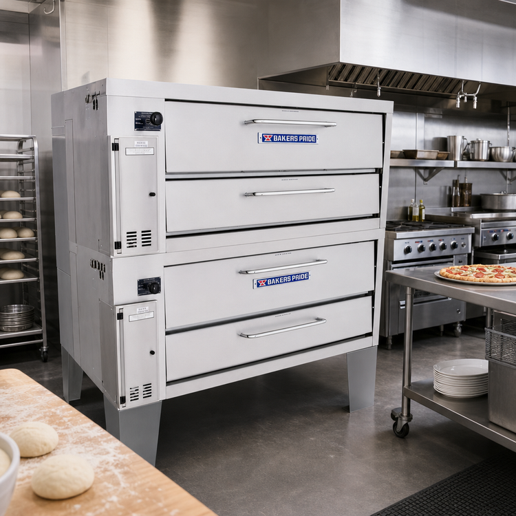Product image #2 for Bakers Pride Super Deck Series Gas Double-Deck Pizza Deck Oven, 54 x 34-1/2 Inch Bake Deck, Stainless Steel Exterior