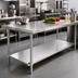 Thumbnail image #2 for Adjustable Stainless Steel Undershelf for 84 x 24 x 36 Inch Work Table