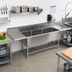 Thumbnail image #2 for John Boos Pro-Bowl 3-Compartment Sink with Left and Right Drainboards, 87-1/4 Inch Wide