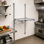 Thumbnail image #2 for Quantum WC54-CB1248C Wall-Mounted Cantilever Single-Shelf Starter Unit, 54-Inch Posts, Chrome-Plated