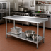 Thumbnail image #2 for Advance Tabco Stainless Steel Work Table with Adjustable Undershelf, 108