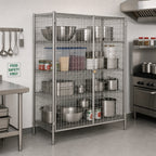 Thumbnail image #2 for Metro Super Erecta SEC55S Stationary Wire Security Unit, Stainless Steel Finish, 50-1/2"W x 27-1/4"D x 66-13/16"H, No Shelves