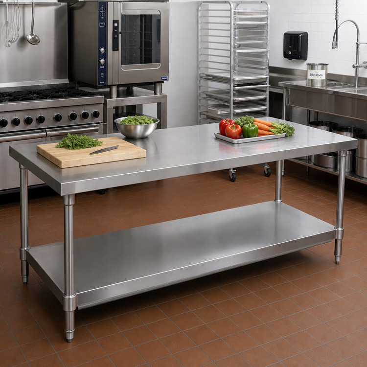 Product image #2 for John Boos SSK6-3672 72 Inch x 36 Inch 16-Gauge Stainless Steel Optional Undershelf