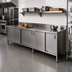 Thumbnail image #2 for John Boos Enclosed Base Work Table with Sliding Doors, 108-Inch W x 30-Inch D, 16-Gauge 300 Series Stainless Steel Top, 5-Inch Backsplash
