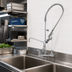 Thumbnail image #2 for T&S Brass EasyInstall 8-Inch Wall Mount Pre-Rinse Unit with Add-On Faucet, 8-Inch Swing Nozzle, and 0.65 GPM Spray Valve