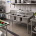 Thumbnail image #2 for Advance Tabco Special Value Regaline 3-Compartment Sink with Left-Hand Drainboard and Galvanized Open Frame Base