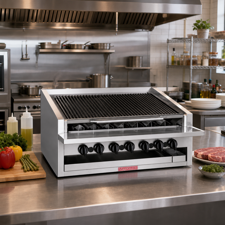 Product image #2 for MagiKitch'n APM-RMB-636CR 36-Inch Low Profile Countertop Radiant Gas Charbroiler