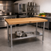 Thumbnail image #2 for John Boos SNS03-X 60-Inch x 24-Inch Wood Top Work Table with Stainless Steel Base and Adjustable Undershelf
