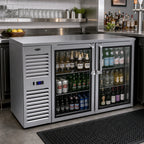 Thumbnail image #2 for Krowne Royal Series KPT60L 60-Inch Pass-Thru Back Bar Cooler, Self-Contained, 4 Solid Hinged Doors, Black
