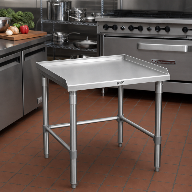 Product image #2 for John Boos GS6-3036SBK Stainless Steel Equipment Stand with Up-Turned Back and Sides, 36 x 30 x 24 Inches
