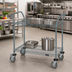 Thumbnail image #2 for Quantum 60 Inch Gray 2-Shelf Wire Utility Bus Cart with U-Handles and Donut Bumpers
