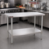 Thumbnail image #2 for Eagle Spec-Master 60-Inch x 24-Inch Flat Top Stainless Steel Work Table with Adjustable Undershelf