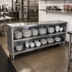 Thumbnail image #2 for John Boos Open Front Stainless Steel Dish Storage Cabinet with Fixed Mid-Shelf, 144 x 15 x 35 Inches
