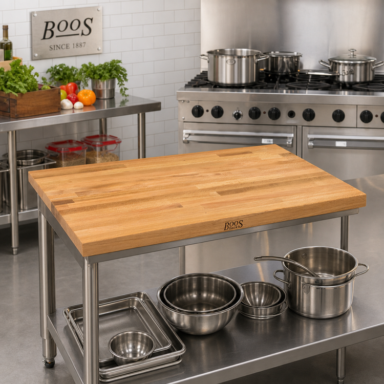 Product image #2 for John Boos Appalachian Red Oak Island Countertop, 36 x 32 x 1-1/2 Inch, Blended Edge Grain, Penetrating Oil Finish