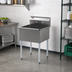Thumbnail image #2 for Eagle Group One-Compartment Utility Sink, 36 x 21-Inch Compartment, 430 Stainless Steel, Galvanized Legs, No Drainboards