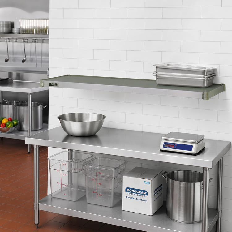Product image #2 for Eagle Group Valu-Gard 60 Inch x 21 Inch Solid Shelf, Galvanized Steel, Green Epoxy Finish
