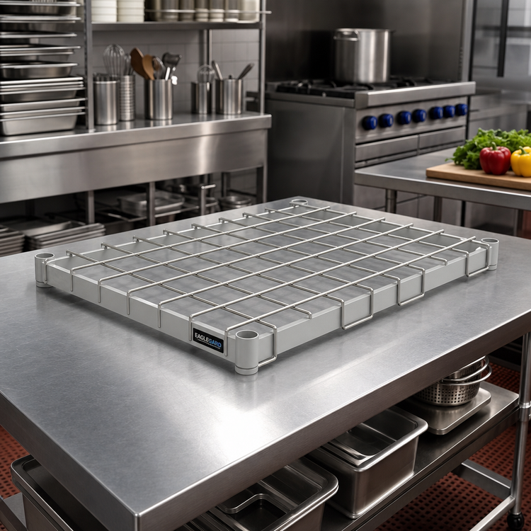 Product image #2 for EagleGard 24 Inch x 18 Inch Dunnage Shelf with Removable Wire Mat and Antimicrobial Epoxy Finish