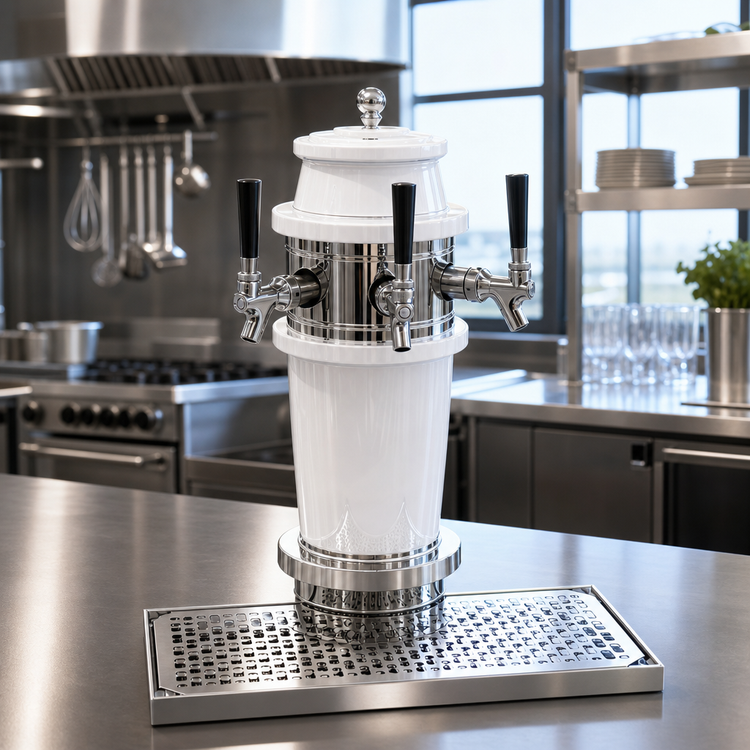 Product image #2 for Glastender Roman 4-Faucet Mirror Finish Countertop Glycol-Cooled Draft Dispensing Tower