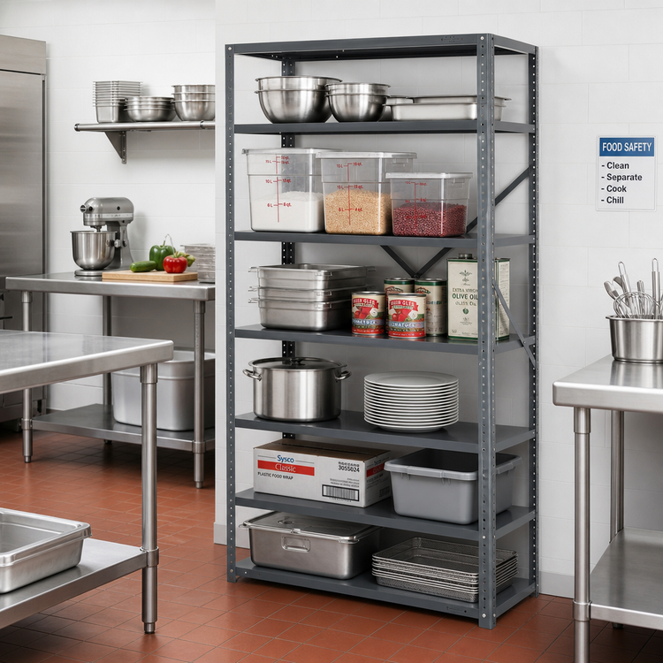 Product image #2 for IRONMAN 6-Shelf Stationary Open Steel Shelving Unit, 42 x 18 x 75 Inches