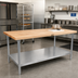 Thumbnail image #2 for John Boos 84-Inch Northern Hard Rock Maple Wood Top Work Table with Adjustable Undershelf