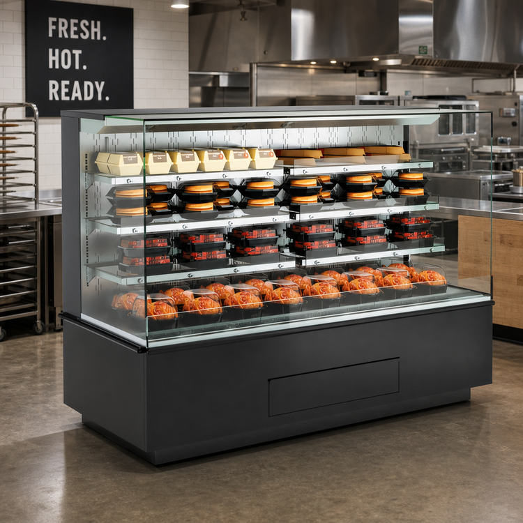 Product image #3 for Structural Concepts Blend Heated Self-Service End Cap Hot Food Display Merchandiser, 72 Inch Wide