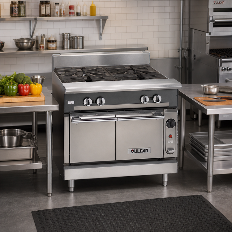Product image #2 for Vulcan V Series Heavy Duty 24-Inch Gas Charbroiler Range with Storage Base and Cabinet Doors