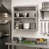 Thumbnail image #2 for 48 Inch Wide Open Front Stainless Steel Wall Cabinet with Intermediate Shelf and Sloped Top