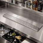 Thumbnail image #3 for Krowne Royal Series KR-DR25 25-Inch Stainless Steel Drink Rail Drainer, Removable Perforated Top, Built-In 1/2-Inch Center Drain