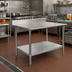 Thumbnail image #2 for Eagle Budget Series 72-Inch x 30-Inch Stainless Steel Work Table with 4-1/2-Inch Backsplash and Adjustable Undershelf