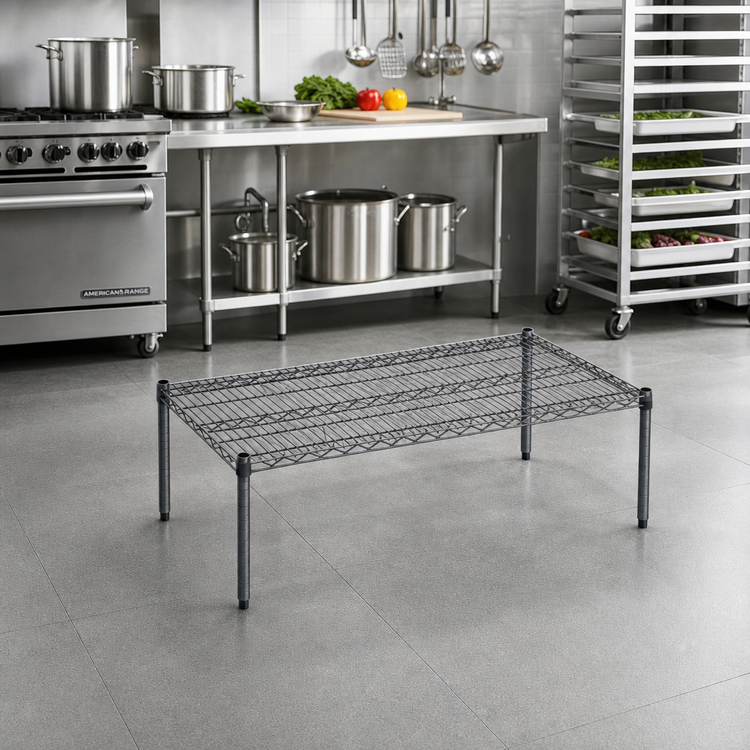 Product image #2 for EagleGard 36 Inch x 24 Inch Wire Dunnage Rack Platform Shelf with 14 Inch Posts and Hybrid Epoxy Finish