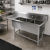 Thumbnail image #2 for John Boos Pro-Bowl 3-Compartment Sink with 30-Inch Left Drainboard, 30 x 24 x 12 Bowls, 16-Gauge Stainless Steel